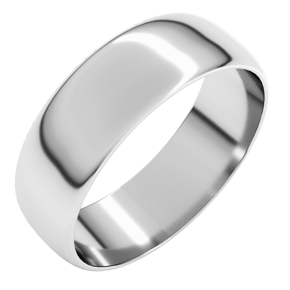 Platinum 6 mm Ultra-Lightweight Half Round Band Size 10
