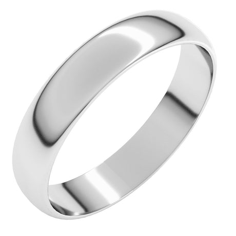14K White Gold 4 mm Ultra-Lightweight Half Round Band Size 5.5