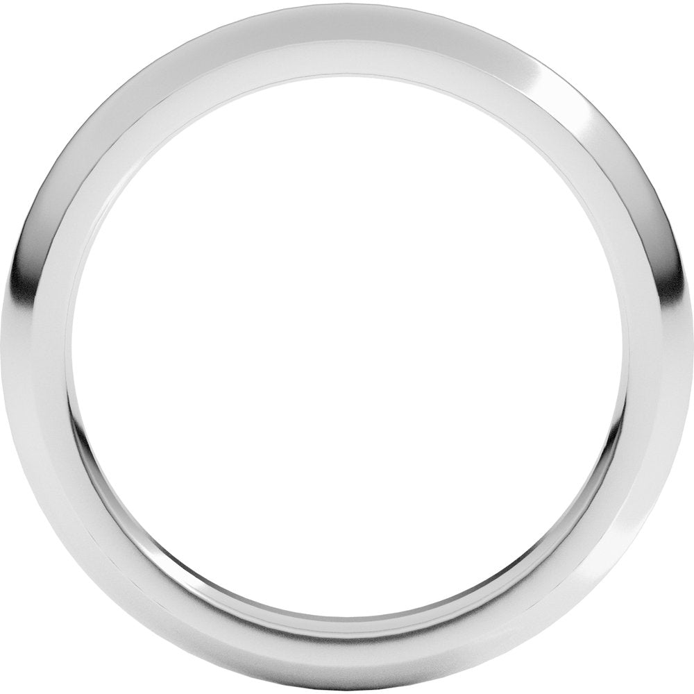 14K X1 White Gold 3 mm Comfort-Fit Half Round Band Size 8.5 