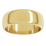 10K Yellow 7 mm Half Round Band