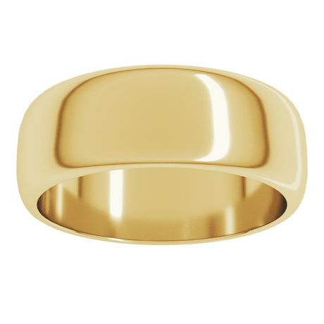 14K Yellow 7 mm Half Round Band Size 10