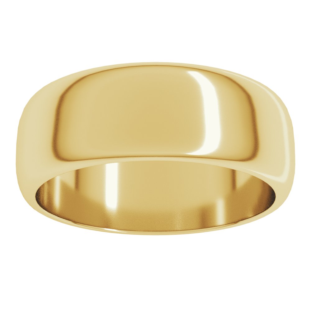 14K Yellow Gold 7 mm Half Round Band