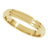 14K Yellow 3 mm Stepped-Edge Half Round Band Size 7.5