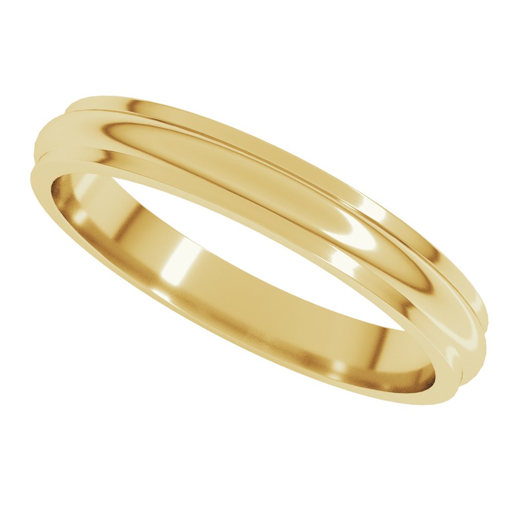10K Yellow Gold 3 mm Stepped-Edge Half Round Band Size 6.5