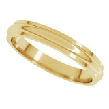 10K Yellow Gold 3 mm Stepped-Edge Half Round Band Size 6.5