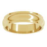 14K Yellow Gold 5 mm Stepped-Edge Half Round Band Size 5