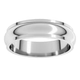 10K White Gold 5 mm Stepped-Edge Half Round Band Size 9