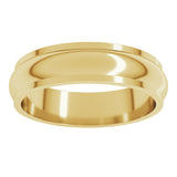 14K Yellow 5 mm Stepped-Edge Half Round Band