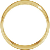 14K Yellow Gold 7 mm Lightweight Half Round Band Size 7