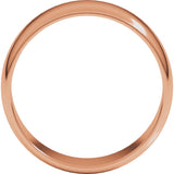 14K Rose Gold 7 mm Lightweight Half Round Band Size 11