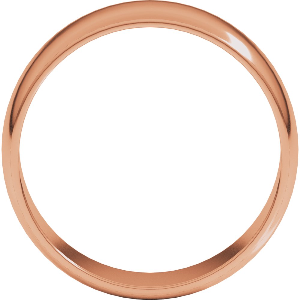 14K Rose Gold 7 mm Lightweight Half Round Band Size 11