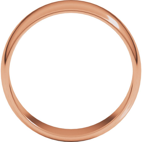 14K Rose Gold 7 mm Lightweight Half Round Band Size 11