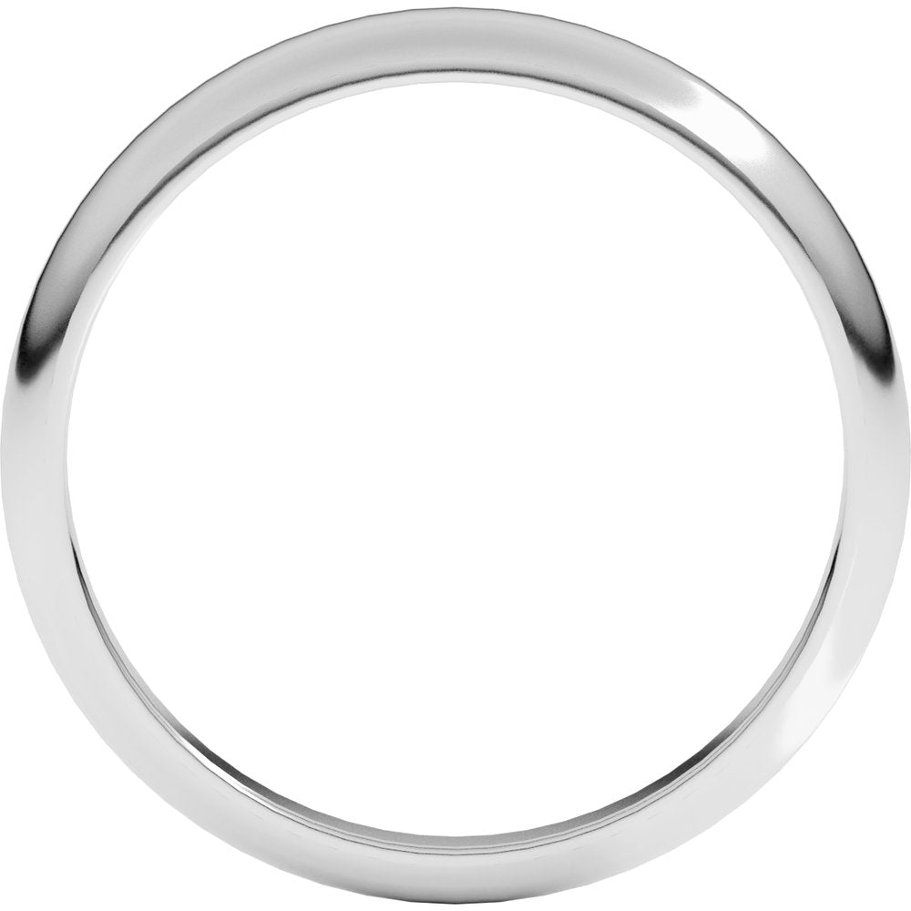 Platinum 4 mm Half Round Tapered Band Size 6