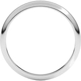 Platinum 4 mm Tapered Half Round Band Size 7