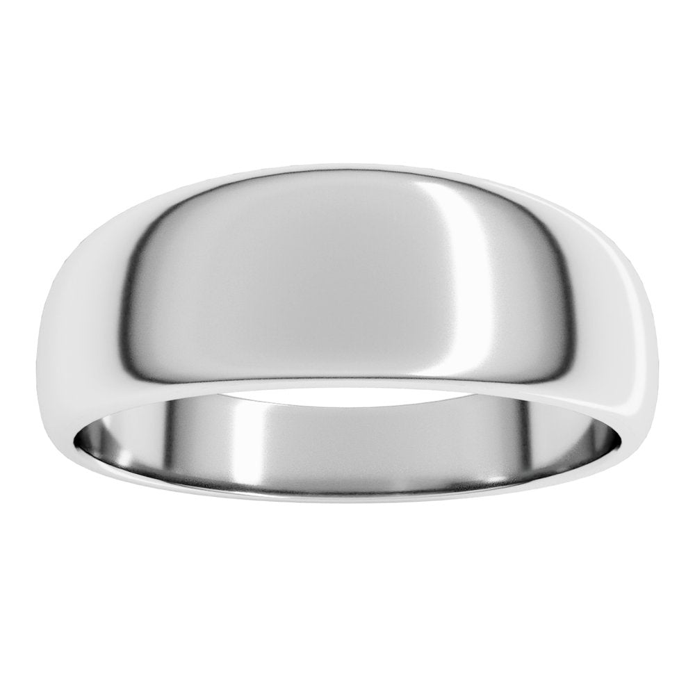 Sterling Silver 7 mm Tapered Half Round Band Size 9.5