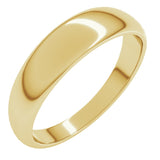 14K Yellow 5 mm Half Round Tapered Band Size 5.5