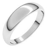 10K White Gold 5 mm Tapered Half Round Band Size 10