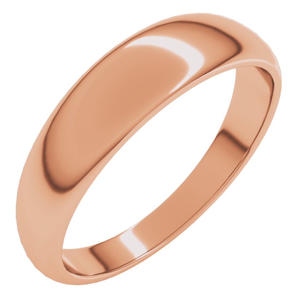 14K Rose 5 mm Half Round Tapered Band Size 9.5