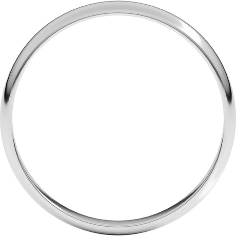 10K White 3 mm Ultra-Lightweight Half Round Band