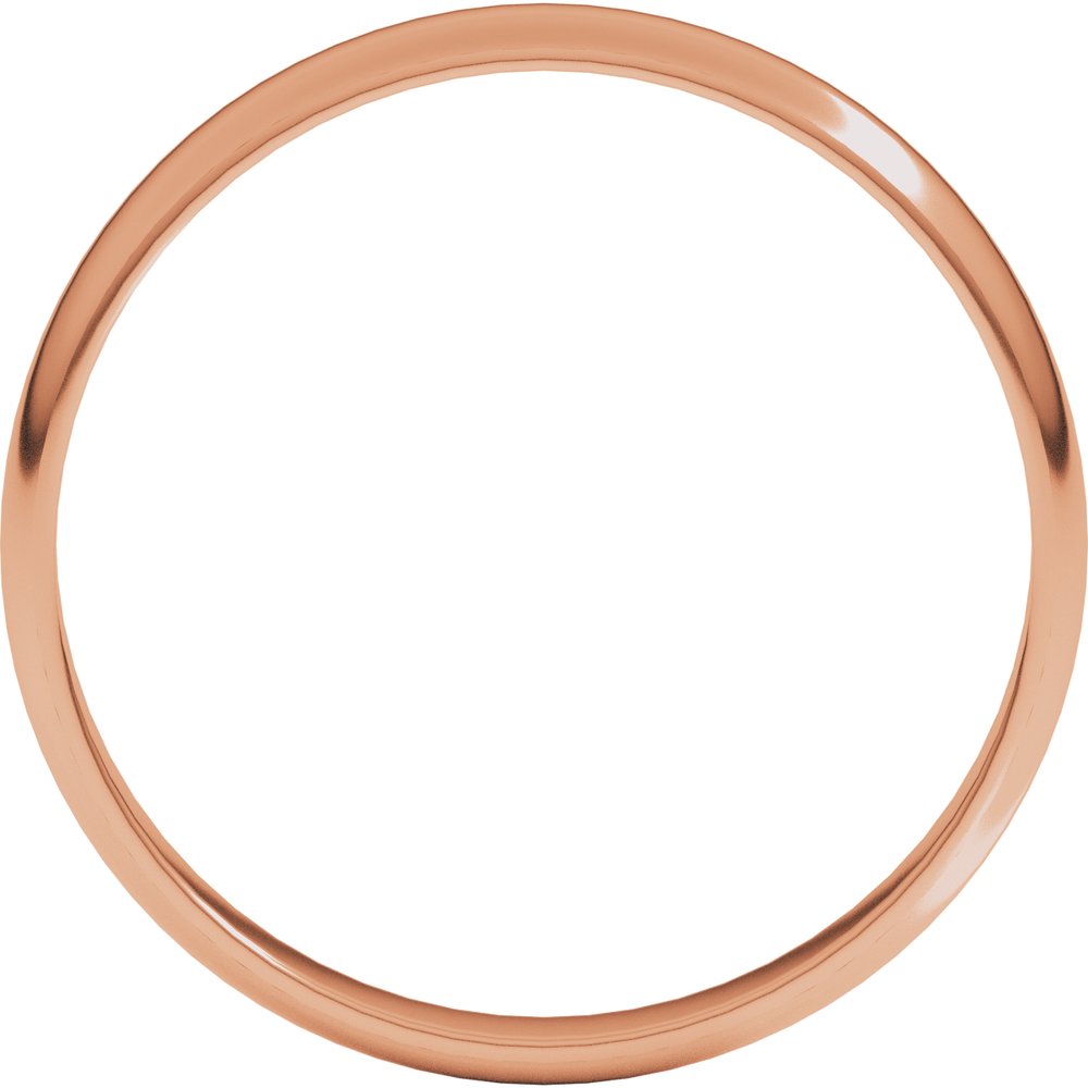14K Rose 3 mm Ultra-Lightweight Half Round Band Size 6