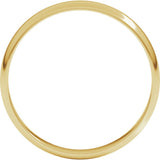 14K Yellow Gold 3 mm Ultra-Lightweight Half Round Band Size 4