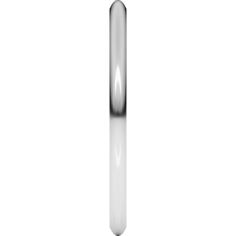 10K White Gold 1.5 mm Comfort-Fit Half Round Band Size 7 