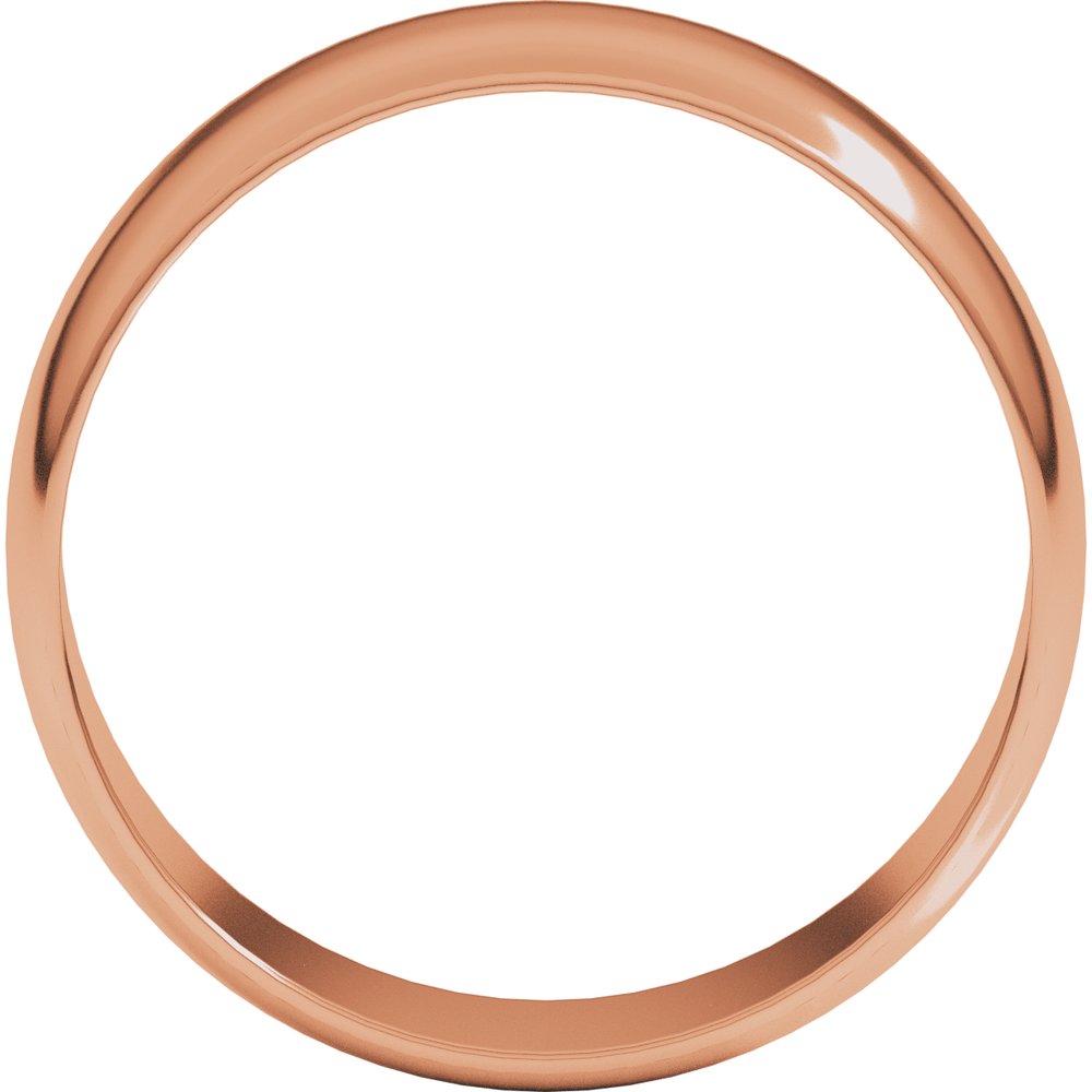 10K Rose Gold 7 mm Ultra-Lightweight Half Round Band Size 11