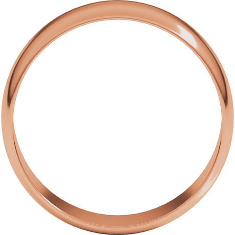 10K Rose Gold 7 mm Ultra-Lightweight Half Round Band Size 11