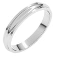 10K White Gold 3 mm Stepped-Edge Half Round Band Size 8.5
