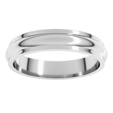 14K White 4 mm Stepped-Edge Half Round Band Size 11