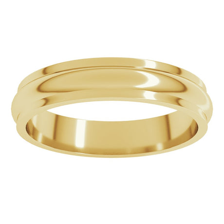 10K Yellow Gold 4 mm Stepped-Edge Half Round Band Size 8
