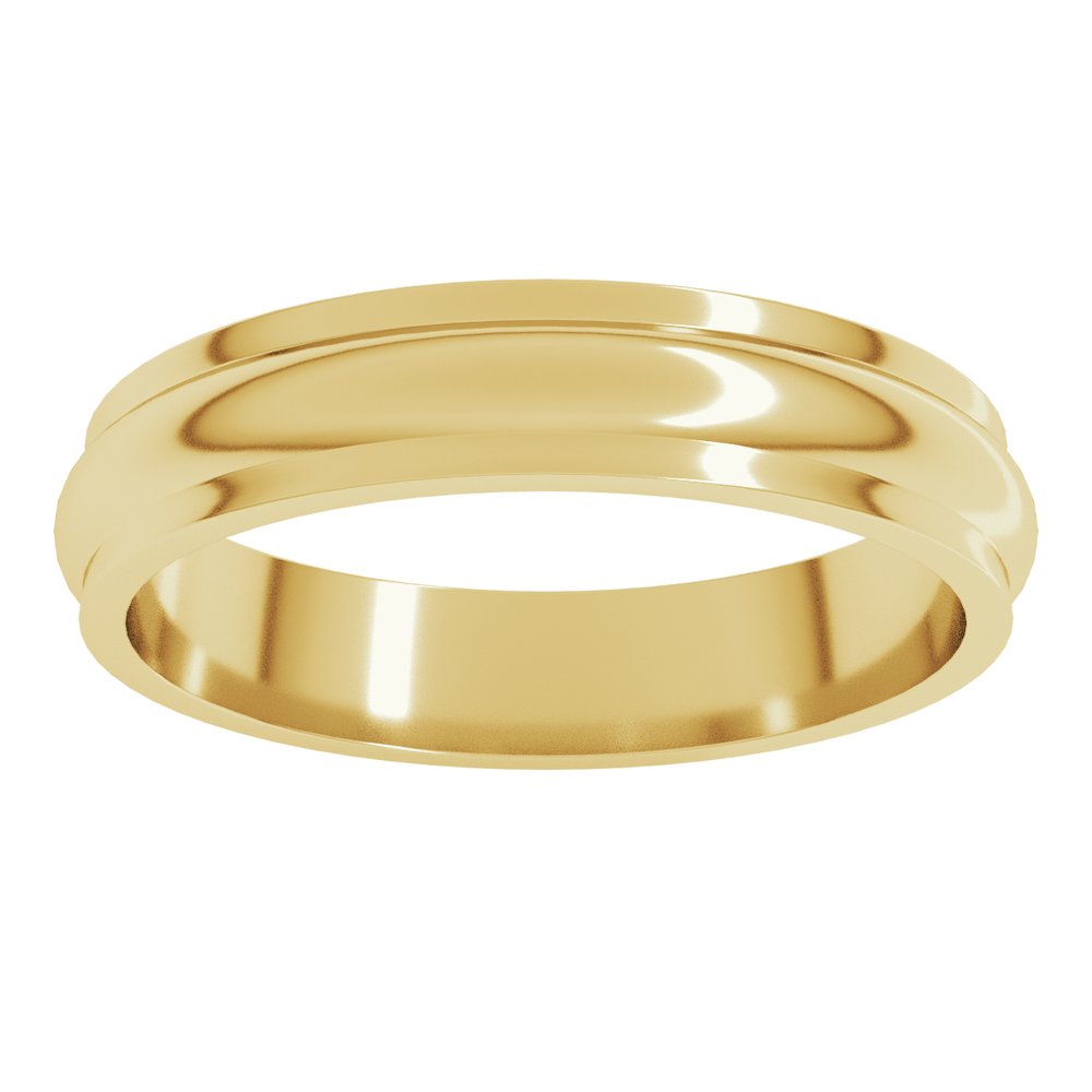 10K Yellow Gold 4 mm Stepped-Edge Half Round Band Size 8
