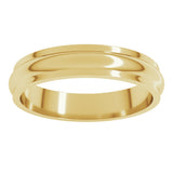 10K Yellow Gold 4 mm Stepped-Edge Half Round Band Size 8