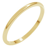 10K Yellow Gold 1.5 mm Lightweight Half Round Band Size 3