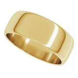 14K Yellow Gold 7 mm Lightweight Half Round Band Size 7