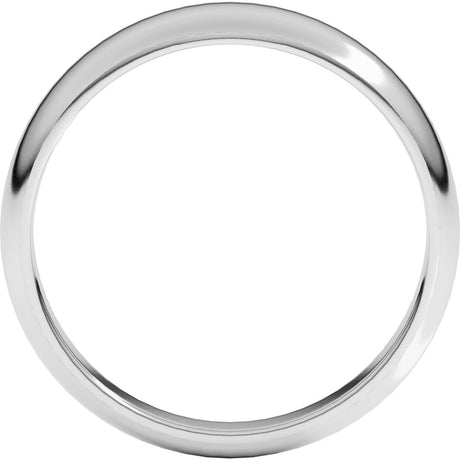 14K White Gold 6 mm Tapered Half Round Band Size 6.5