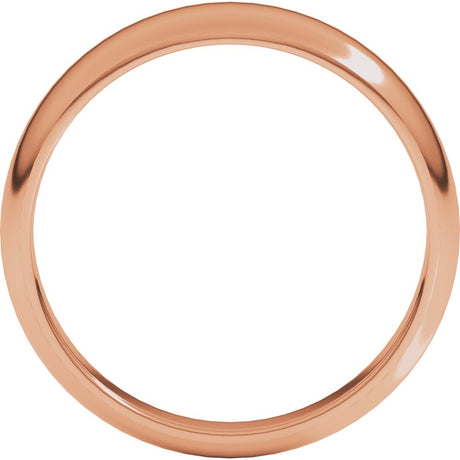14K Rose Gold 6 mm Tapered Half Round Band Size 10