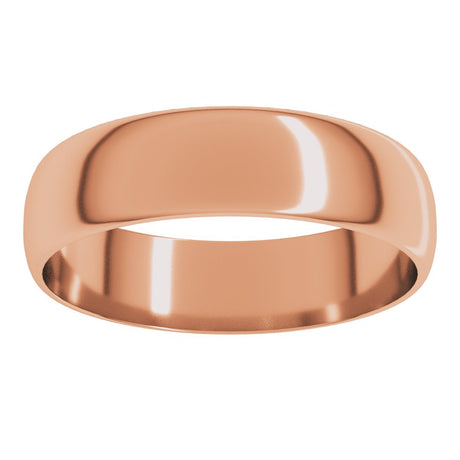 14K Rose Gold 5 mm Ultra-Lightweight Half Round Band Size 9