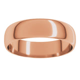 10K Rose 5 mm Ultra-Lightweight Half Round Band Size 8.5