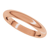 14K Rose Gold 3 mm Comfort-Fit Half Round Band Size 5 