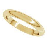 22K Yellow 3 mm Half Round Comfort Fit Band Size 8