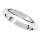 10K White Gold 3 mm Comfort-Fit Half Round Band Size 7 