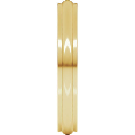 10K Yellow Gold 3 mm Stepped-Edge Half Round Band Size 6.5