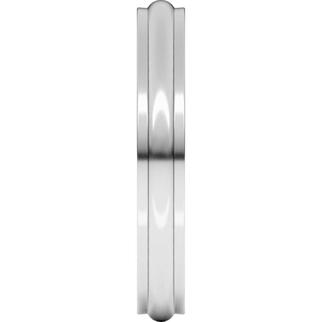Platinum 3 mm Stepped-Edge Half Round Band Size 6.5