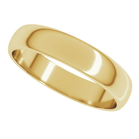 10K Yellow Gold 4 mm Lightweight Half Round Band Size 3.5