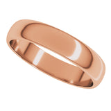 10K Rose 4 mm Lightweight Half Round Band Size 6.5