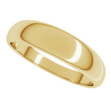10K Yellow Gold 5 mm Tapered Half Round Band Size 12