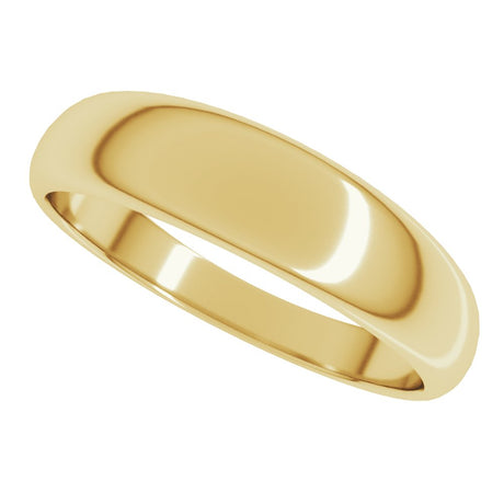 14K Yellow Gold 5 mm Tapered Half Round Band Size 6