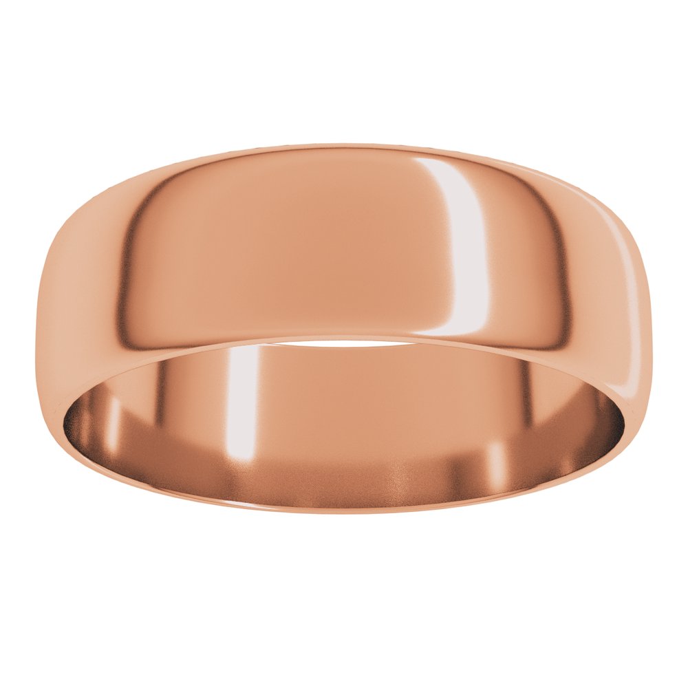 18K Rose 6 mm Ultra-Lightweight Half Round Band Size 7.5