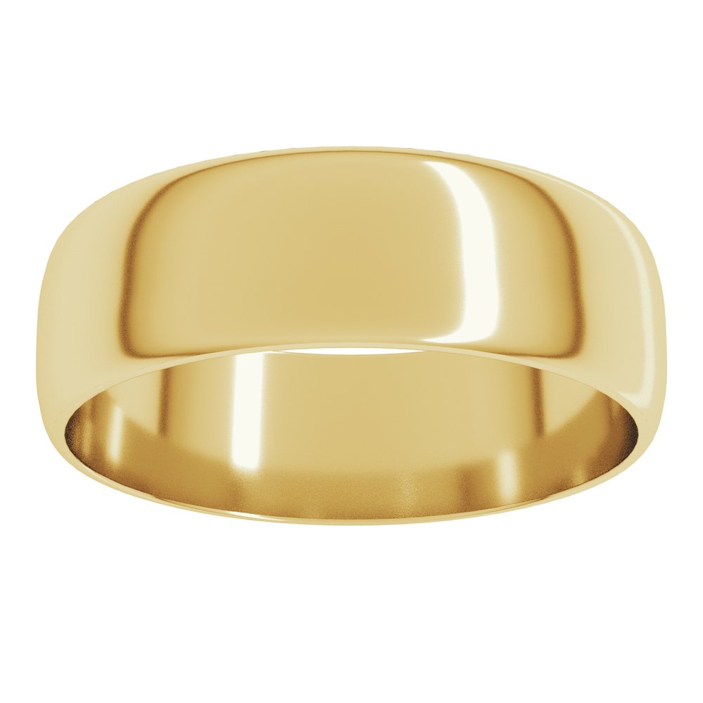 14K Yellow Gold 6 mm Ultra-Lightweight Half Round Band Size 7